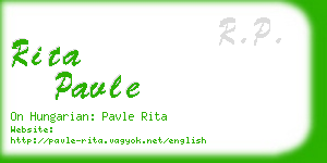 rita pavle business card